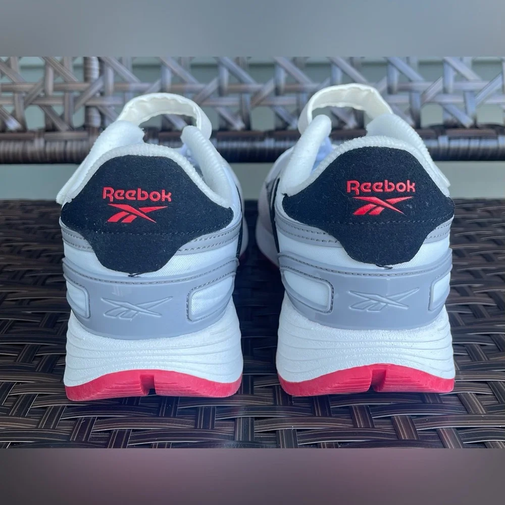 NEW Reebok Kids' Classic Nylon Athletic Low Top Shoes White Grey Red